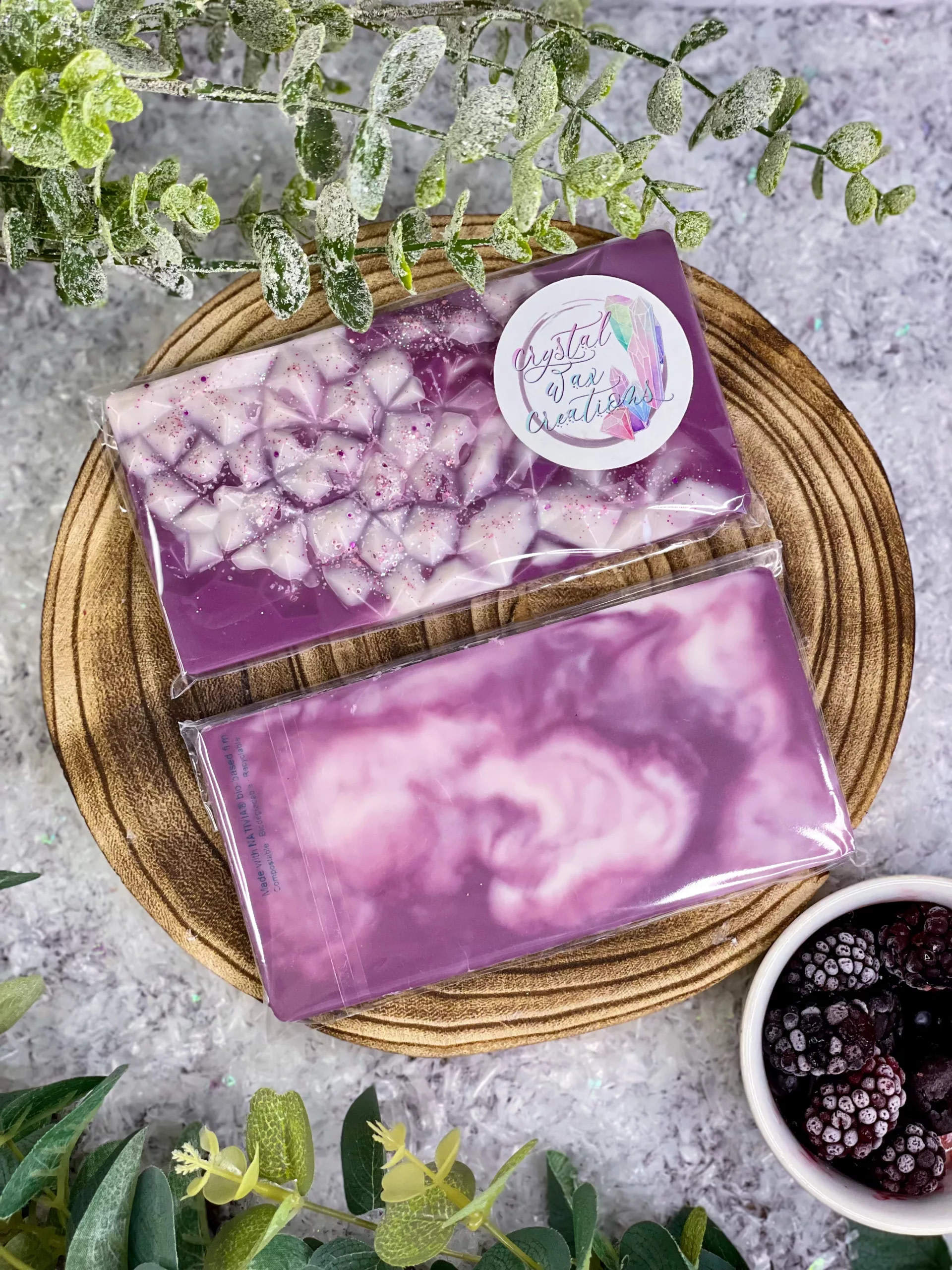 Frosted Brambleberry Soy Wax Melt Geode Bars - Image 2