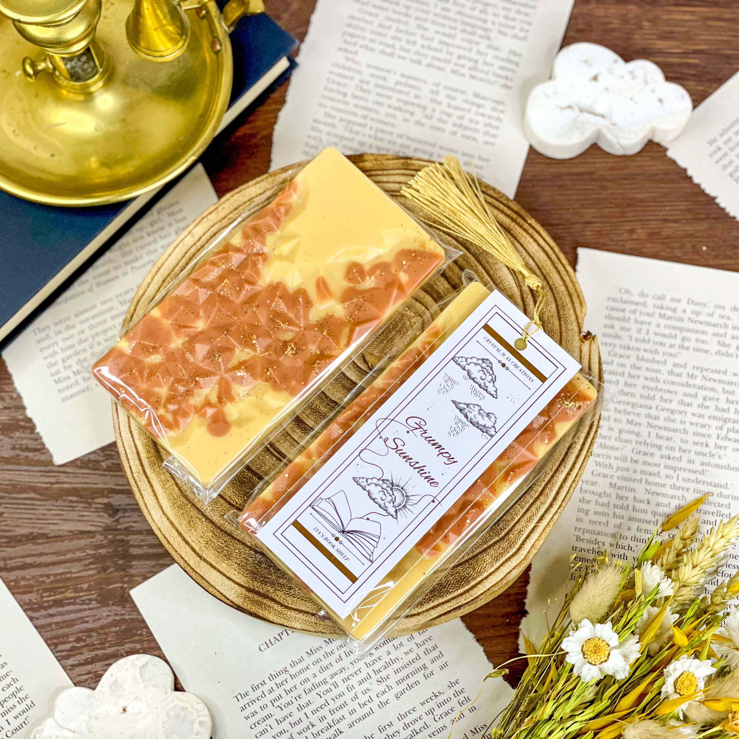 Grumpy sunshine soy wax melt & bookmark set