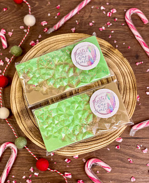 Candy Cane Cocoa Soy Wax Melt Geode Bars