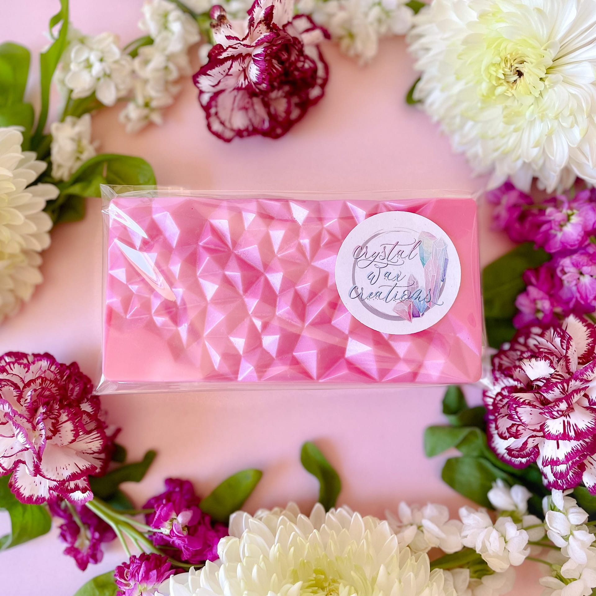 Peony & Lychee Geode Bar Crystal Wax Creations